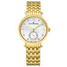 Load image into Gallery viewer, Alexander Roxana Diamond White Mother of Pearl Dial Gold Tone Women&#39;s Watch