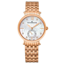 Load image into Gallery viewer, Alexander Roxana Diamond White Mother of Pearl Dial Rose Gold Tone Women&#39;s Watch