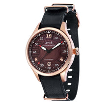 Load image into Gallery viewer, AVI-8 Hawker Hurricane Automatic Rose Tone Brown Dial Genuine Leather Nato Strap Men&#39;s Watch