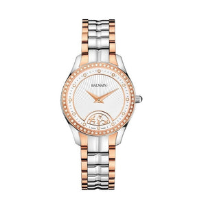 Balmain Women's Balmain Maestria Mini Round Arabesque Dial Dual Tone Stainless Steel Diamond Quartz Watch