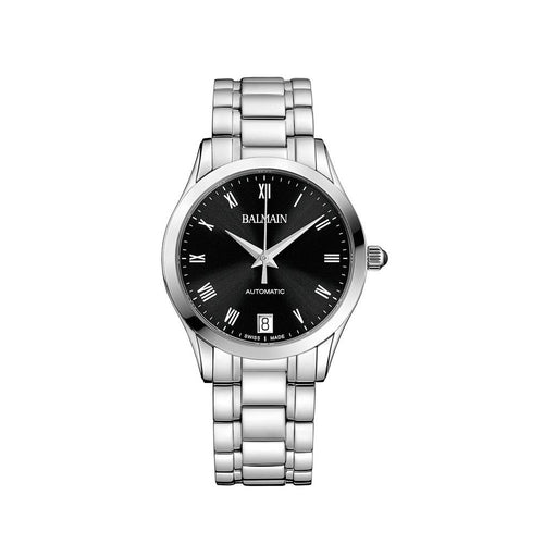 Balmain Women's Classic R Granda Black Dial Stainless Steel Automatic Watch