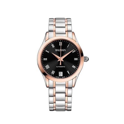 Balmain Women's Classic R Granda Black Dial Dual Tone Stainless Steel Automatic Watch