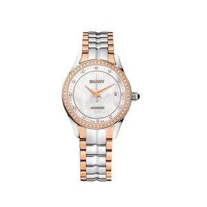 Balmain Women's Balmain Maestria Round Mother-of-Pearl Dial Dual Tone Stainless Steel Diamond Automatic Watch
