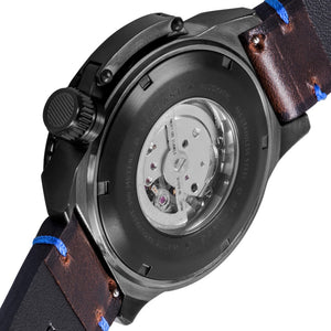 Ballast Trafalgar Automatic Black Dial Blue Stitching Men's Watch