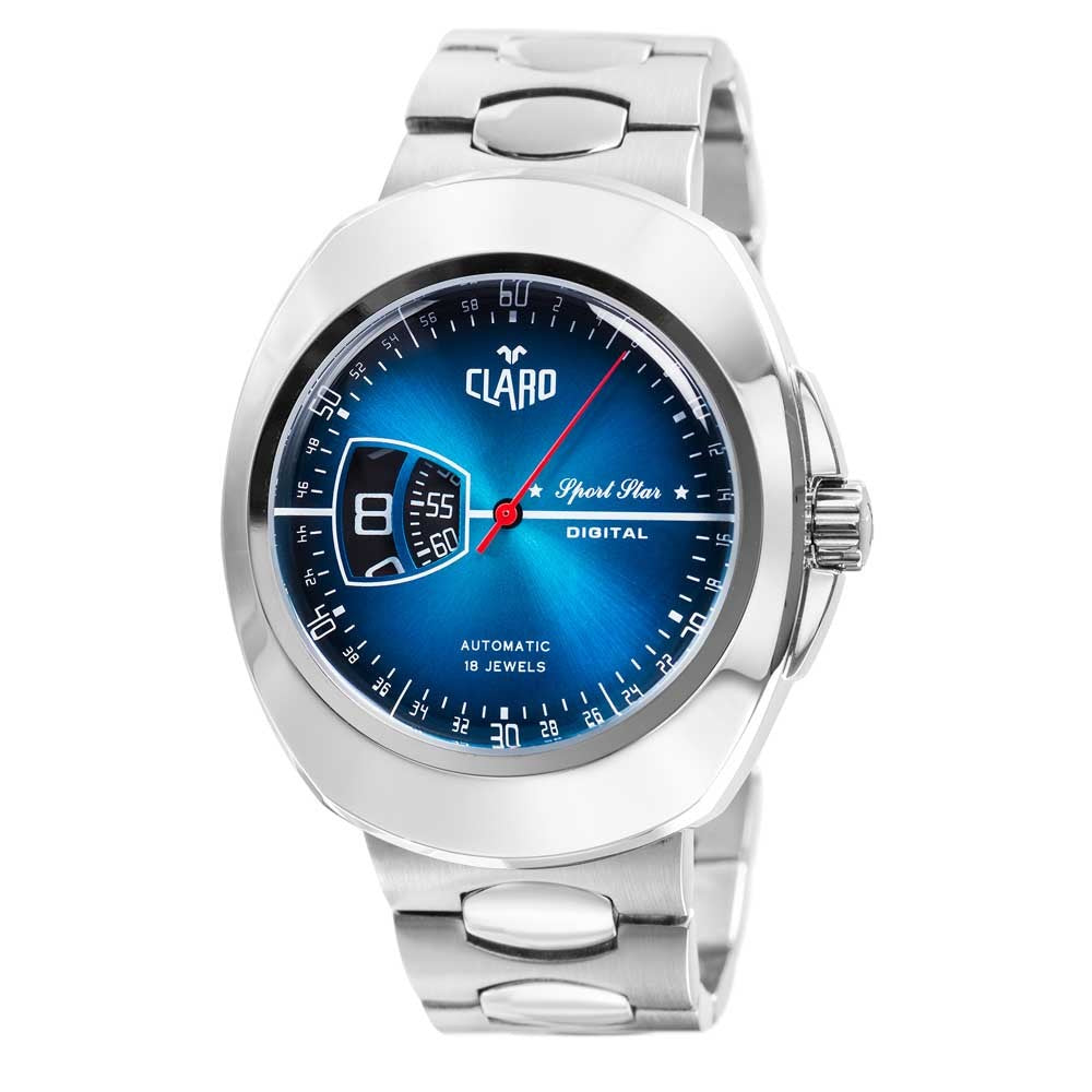 Claro Men's Sports Star Blue Dial Automatic Watch
