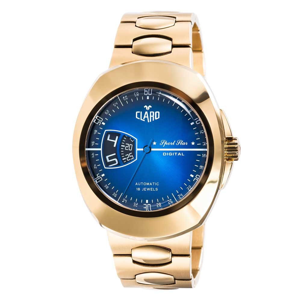 Claro Men's Sports Star Gold Tone Automatic Watch
