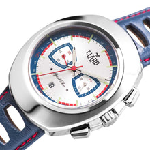 Load image into Gallery viewer, Claro Men&#39;s Sports Star Silver Dial Quartz Chronograph Watch