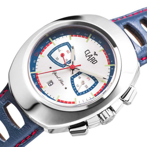 Claro Men's Sports Star Silver Dial Quartz Chronograph Watch