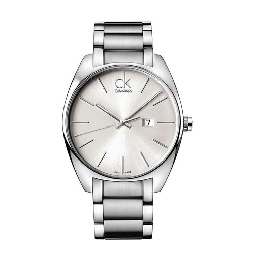 Calvin-Klein Men's Exchange Silver Dial Stainless Steel Watch