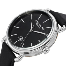 Load image into Gallery viewer, Stuhrling Agent Black Dial Black Leather Strap Men&#39;s Watch