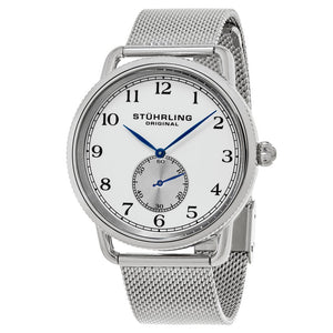 Stuhrling Classique 207M Stainless Steel Mesh Band White Dial Men's Watch