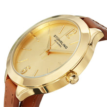 Load image into Gallery viewer, Stuhrling Deauville Sport Gold Stainless Steel Leather Strap Women&#39;s Watch