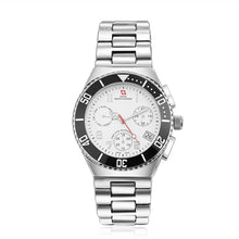 Load image into Gallery viewer, Swiss-Mountaineer Men&#39;s Pointe Sud de Moming Black Bezel Chronograph Watch